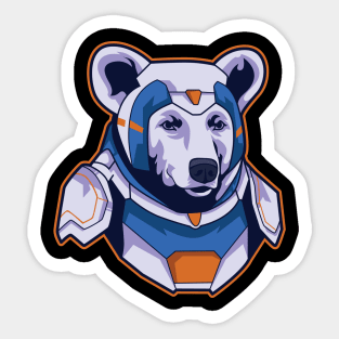 Bear Cyborg Illustration Sticker